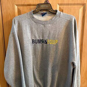 BUM Equipment Vintage 1990’s  Unisex Grey Sweatshirt w/ Embroidered Logo, Size M